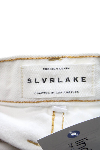 Slvrlake Womens White Denim Wide-Leg Jeans Size 25
