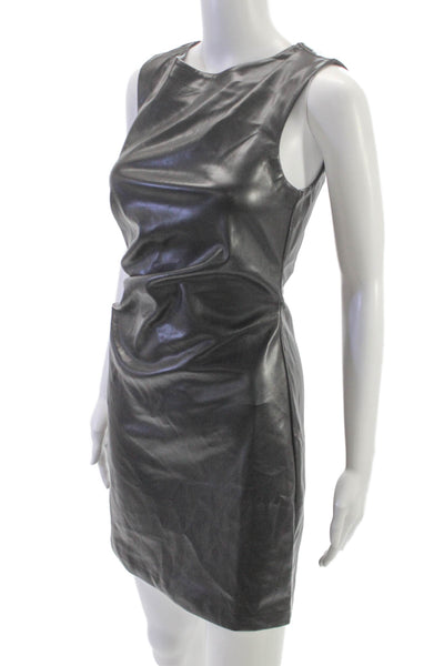 Joes Jeans Womens Mini Dress Sleeveless Round Neck Zip Black Size S