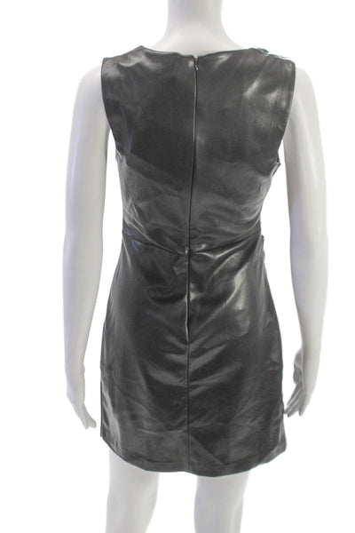 Joes Jeans Womens Mini Dress Sleeveless Round Neck Zip Black Size S