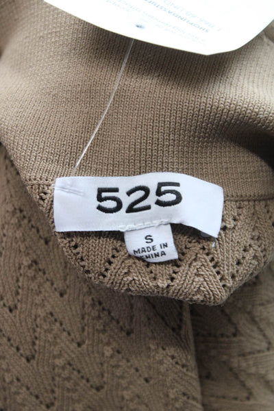 525 Women Beige Geometric Collared Short Sleeve Basic Polo Size S