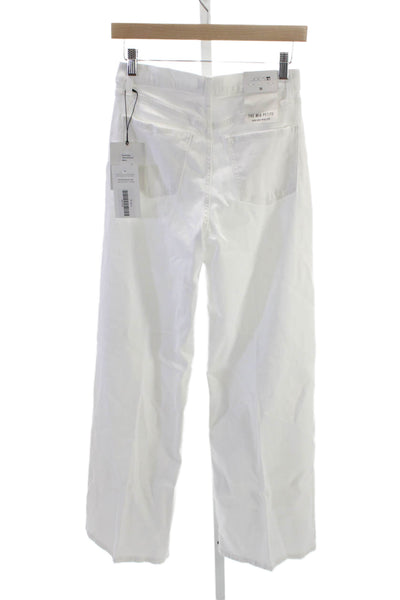 Joes Jeans Womens Petite Wide-Leg Jeans White Cotton Mid Rise Inseam 31 Size 26