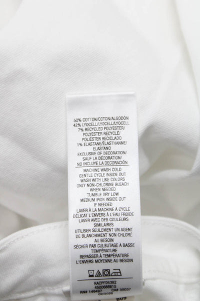 Joes Jeans Womens Petite Wide-Leg Jeans White Cotton Mid Rise Inseam 31 Size 26
