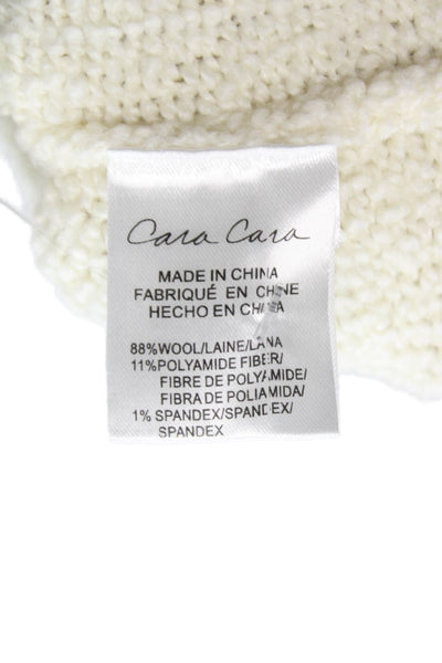 Cara Cara Womens Ivory V Neck Wool Blend Cardigan Long Sleeve Size S