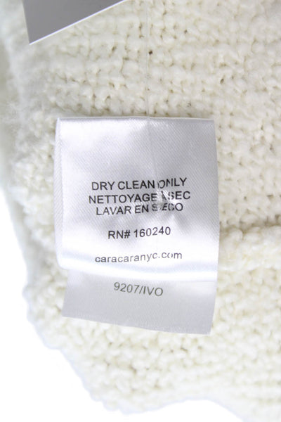 Cara Cara Womens Ivory V Neck Wool Blend Cardigan Long Sleeve Size S