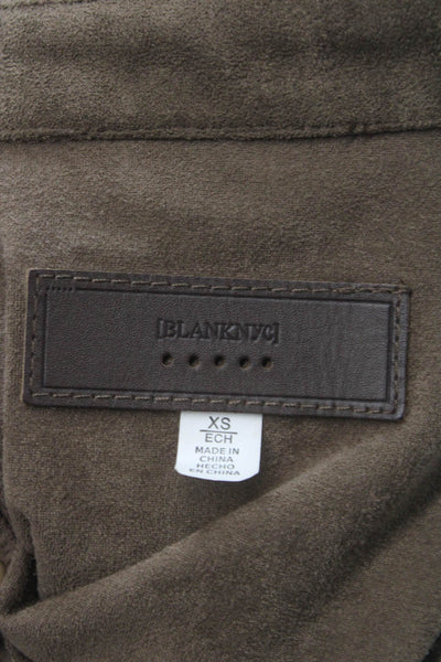Blank NYC Womens Basic Western Button Long Sleeve Brown Jacket Size XS
