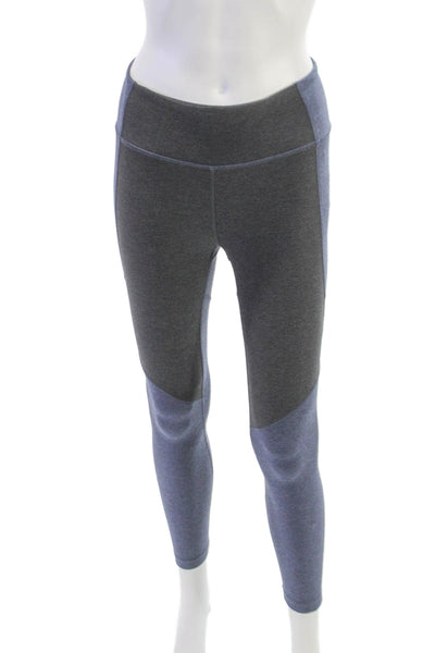 Outdoor Voices Womens Blue Colorblock Ankle Leggings Polyester Size XS
