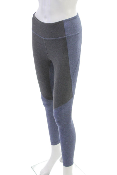 Outdoor Voices Womens Blue Colorblock Ankle Leggings Polyester Size XS