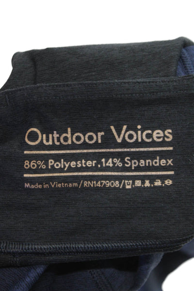 Outdoor Voices Womens Blue Colorblock Ankle Leggings Polyester Size XS