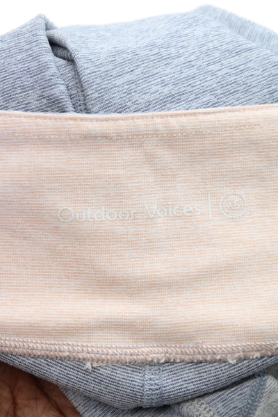 Outdoor Voices Women Ankle Leggings Gray Colorblock Polyester Pull On Size XS
