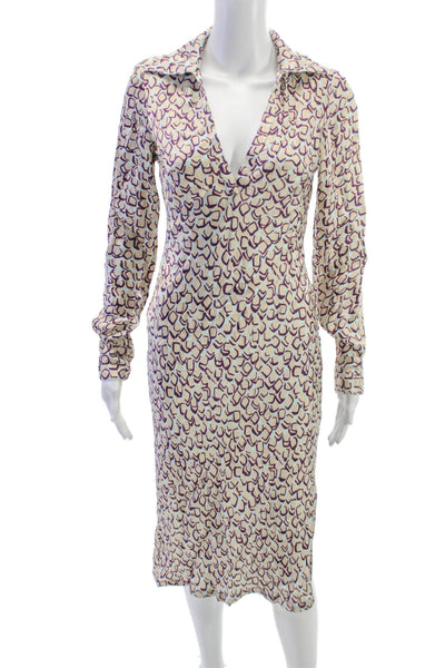 Calypso Christiane Celle Womens Shirt Dress Ivory V Neck Size S