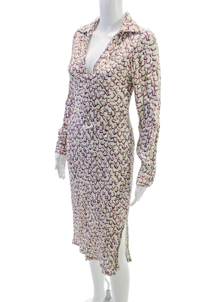 Calypso Christiane Celle Womens Shirt Dress Ivory V Neck Size S