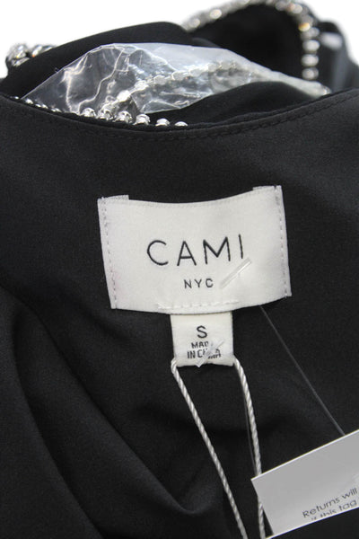Cami NYC Womens Silk Halter Top Black Petites Sleeveless Size S