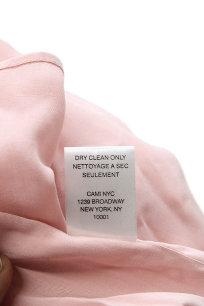 Cami NYC Women Silk V Neck Tank Pink Sleeveless Petite Size S