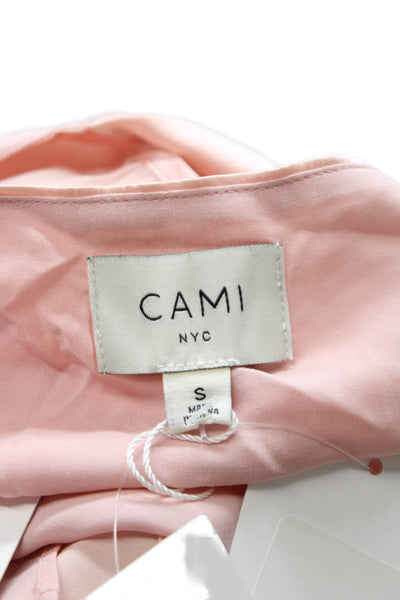 Cami NYC Women Silk V Neck Tank Pink Sleeveless Petite Size S