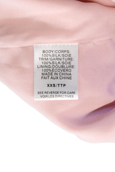Cami NYC Women Silk V Neck Tank Pink Sleeveless Size 2XS