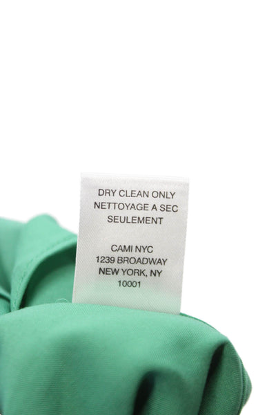 Cami NYC Womens Silk Cowl Neck Tank Green Sleeveless Pullover Size 2XS