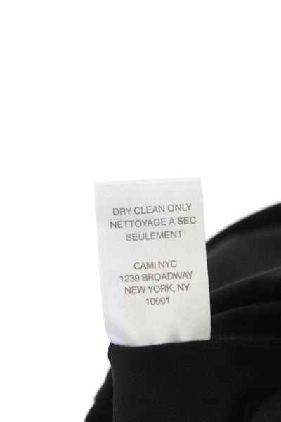 Cami NYC Womens Basic Blouse Black Polyester Round Neck Long Sleeve Size 2XS