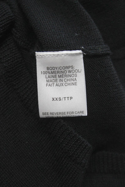 Cami NYC Womens Merino Wool V-Neck Long Sleeve Cardigan Black Size 2XS