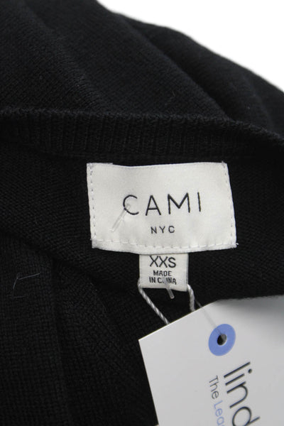 Cami NYC Womens Merino Wool V-Neck Long Sleeve Cardigan Black Size 2XS