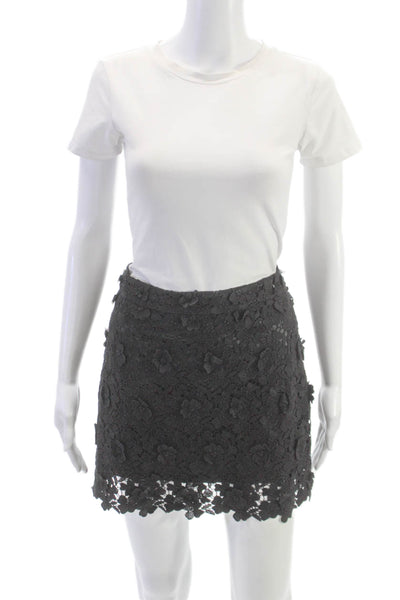 Cami NYC Womens Black Floral Mini Skirt Zip Polyester Size 0