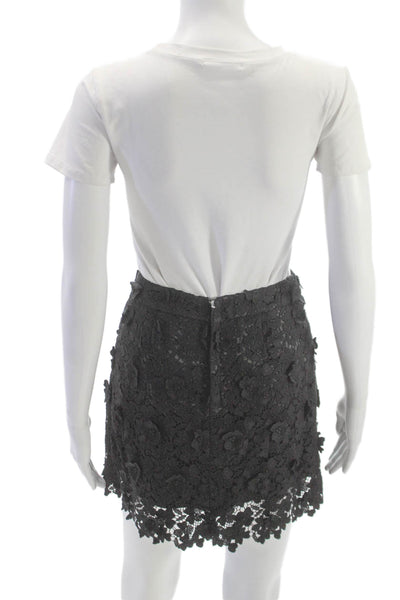 Cami NYC Womens Black Floral Mini Skirt Zip Polyester Size 0