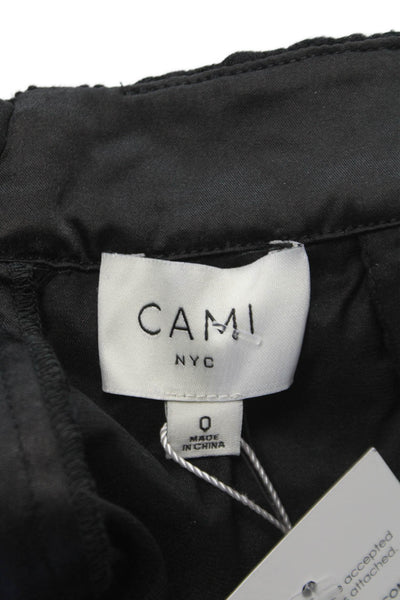Cami NYC Womens Black Floral Mini Skirt Zip Polyester Size 0