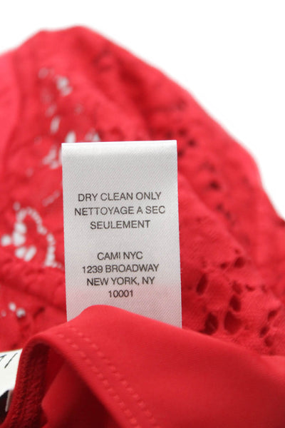 Cami NYC Womens Corselette Bodysuit Red Floral Sweetheart Neck Sleeveless Size 4