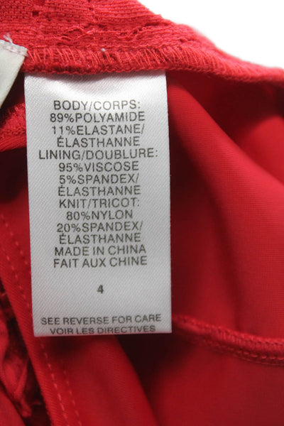 Cami NYC Womens Corselette Bodysuit Red Floral Sweetheart Neck Sleeveless Size 4