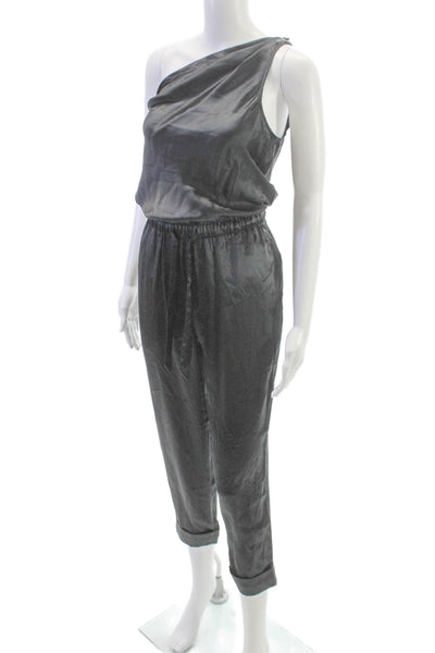Cami NYC Women One Shoulder Sleeveless Jumpsuit Gray Size 2XS