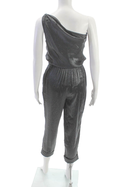 Cami NYC Women One Shoulder Sleeveless Jumpsuit Gray Size 2XS
