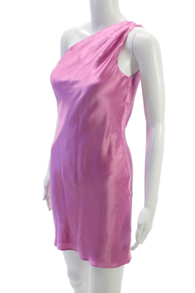 Cami NYC Womens Sheath One Shoulder Silk Mini Dress Pink Size 2XS