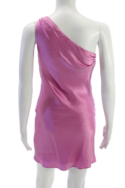 Cami NYC Womens Sheath One Shoulder Silk Mini Dress Pink Size 2XS