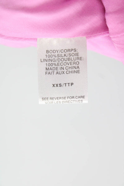 Cami NYC Womens Sheath One Shoulder Silk Mini Dress Pink Size 2XS