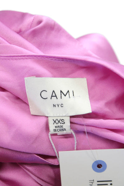 Cami NYC Womens Sheath One Shoulder Silk Mini Dress Pink Size 2XS