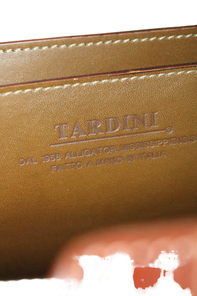 Tardini Unisex Genuine American Alligator Zip Around Brief Case Sport Rust