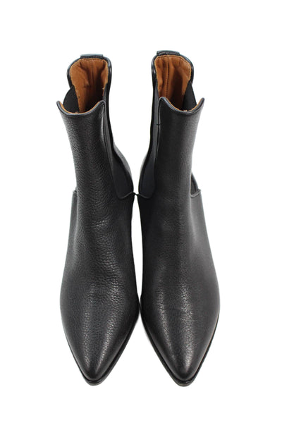 M.Gemi Womens Leather Pointed Toe Ankle Boots Shoes Black Size 7.5