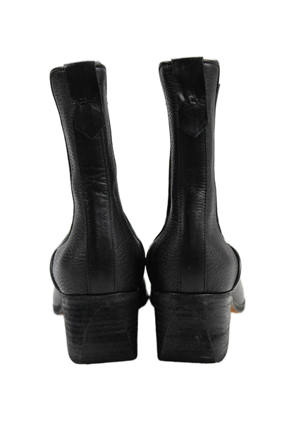 M.Gemi Womens Leather Pointed Toe Ankle Boots Shoes Black Size 7.5
