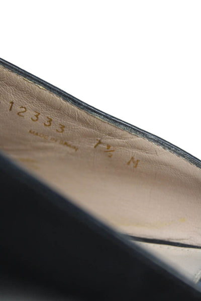 Stuart Weitzman Womens Leather Pointed Toe Mules Shoes Black Size 7.5