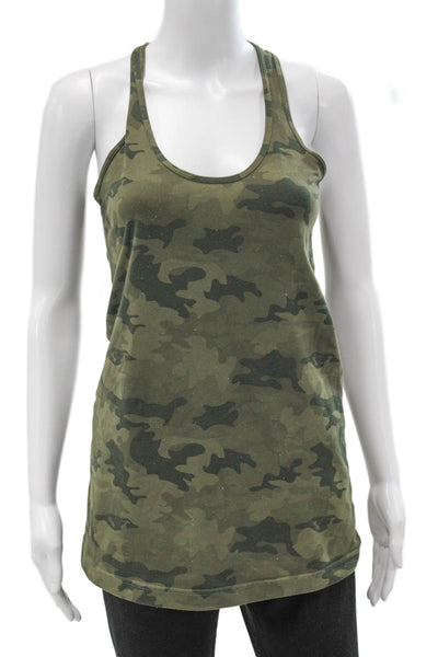 Lululemon Women Basic Sleeveless Scoop Neck Camo Tank Nylon Pullover Size 8