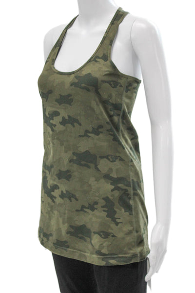 Lululemon Women Basic Sleeveless Scoop Neck Camo Tank Nylon Pullover Size 8