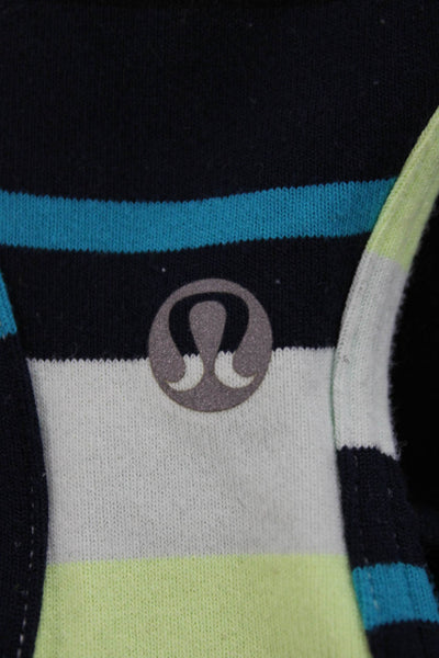 Lululemon Women Multicolor Striped Scoop Neck Sleeveless Tank Nylon Size 6