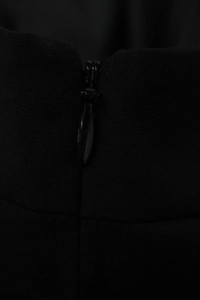 J Crew Women Sheath Dress Black Wool Square Neck Sleeveless Zip Size 6