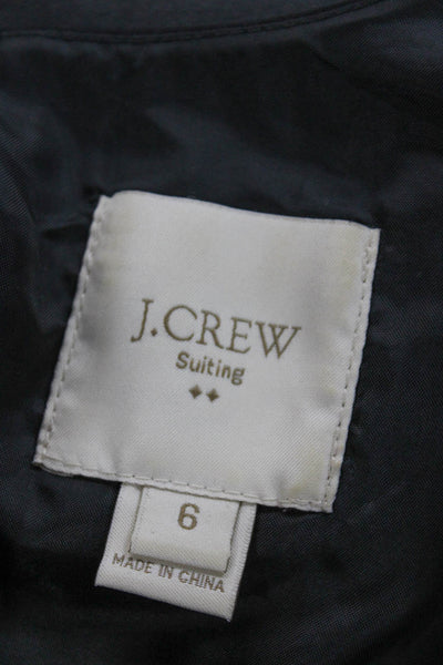 J Crew Women Sheath Dress Black Wool Square Neck Sleeveless Zip Size 6