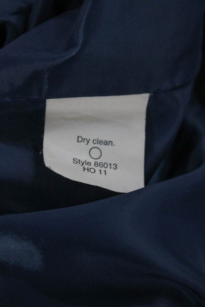 J Crew Women Straight Pencil Skirt Blue Wool Zip Knee Length Size 8