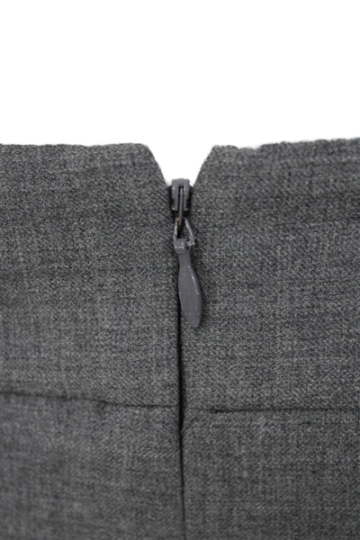 J Crew Womens Gray Wool Straight Pencil Skirt Zip Solid Fall Size 8