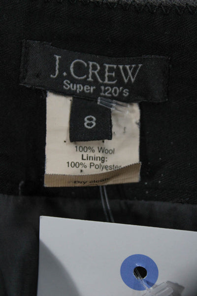 J Crew Womens Gray Wool Straight Pencil Skirt Zip Solid Fall Size 8