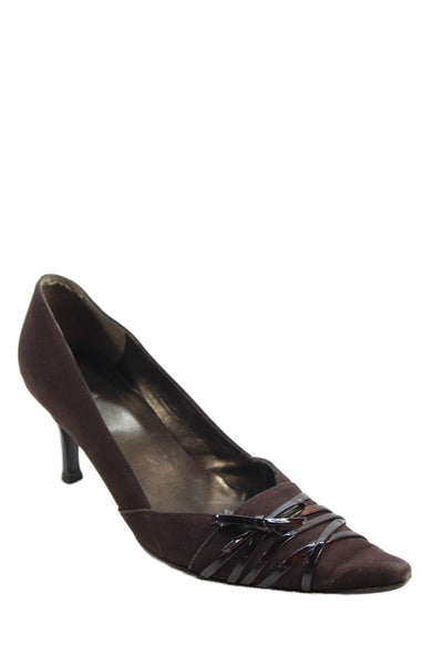 Salvatore Ferragamo Womens Alligator Print Wedge Pumps Brown Size 8 Narrow