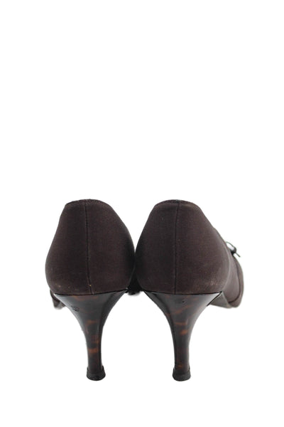 Salvatore Ferragamo Womens Alligator Print Wedge Pumps Brown Size 8 Narrow