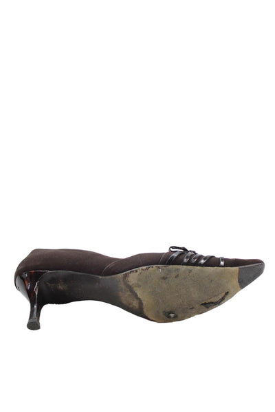 Salvatore Ferragamo Womens Alligator Print Wedge Pumps Brown Size 8 Narrow