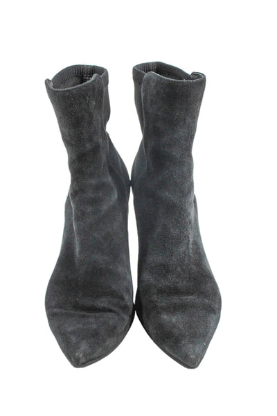 Stuart Weitzman Womens Suede Pointed Toe Ankle Boots Black Size 7
